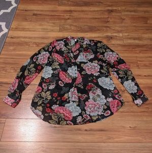 [XS] Banana Republic Floral Long Sleeve Blouse